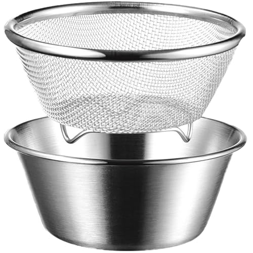 Mini -Colander, Edelstahl -Colander -Sieb mit Schüssel mit einer Schüssel mit 5, 5 x 2, kleines feinem Mesh Metall -Sieb Mini zum Waschen und Entlassen von Reis, Obst, Gemüse, Cola von Pastoralist