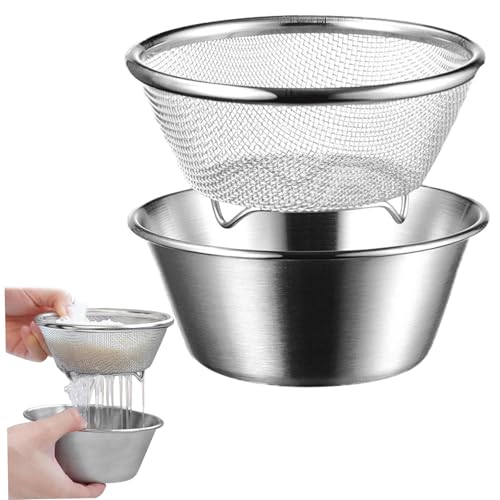 Mini -Colander, Edelstahl -Colandersieb mit Schüssel mit einer Schüssel mit 5, 5 x 22, kleines feinem Mesh Metallsieb Mini zum Waschen und Entlassen von Reis, Obst, Gemüse, Weihnachtsdekorat Mini -Colander, Edelstahl -Colandersieb mit Schüssel mit einer Schüssel mit 5, 5 x 22, kleines feinem Mesh Metallsieb Mini zum Waschen und Entlassen von Reis, Obst, Gemüse, Weihnachtsdekorat von Pastoralist
