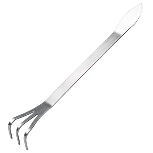 Mini-Rake 9 Zoll 2-in-1 kleiner Rechen mit Kratzenspitze 3-zeitlich Edelstahl Losen Bodenwurzelrake mit ergonomischem Griff kleiner Gartenrake für Bonsai-Werkzeuge Mini-Rake von Pastoralist