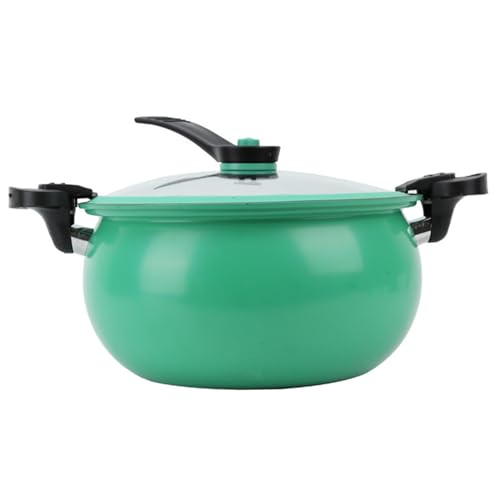 Mini-Schnellkochtopf, große Kapazität schneller Heizdrucktopf mit Schlossgriffen, Nicht-Stick-Multifunktions-Mikro-Stockpot für Gas, Induktion, Elektroöfen, Grün, Weihnachtsdekoration von Pastoralist