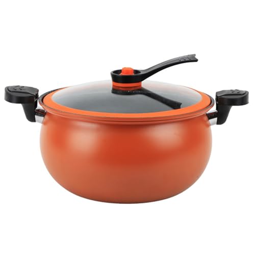 Mini-Schnellkochtopf, große Kapazität schneller Heizdrucktopf mit Schlossgriffen, Nicht-Stick-Multifunktions-Mikro-Stockpot für Gas, Induktion, Elektroöfen, Rot, Weihnachtsdekoration von Pastoralist