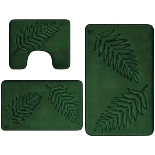 Pastoralist Badezimmerteppiche, Badezimmerteppichset (3pcs), Blattmuster Teppiche Nicht schlupftick von Pastoralist