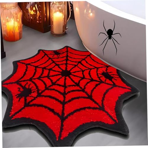 Pastoralist Halloween Bath Matte 23.6x23.6in gruseliger Spinnennetz.Tür von Pastoralist