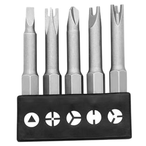 Schraubendreherbit (5pcs) 2 Spezial geformtes Chrom-Vanadium-Stahlschraubbit mit U-Form, Y-Form, 3-Punkte, Kreuz und Dreieck für Mechanikarbeiter, Elektriker |.Schraubendreherbits von Pastoralist