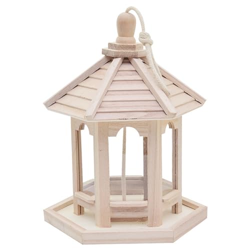Vogeltische, hölzerne Vogelheimer wasserdichtem Hangetisch mit abnehmbarem Dach natürlicher Gartenhaus Feeder Dekorative Holztisch für Liebhaber und Gartendekorationen von Pastoralist