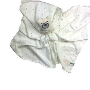 Pat und Patty Personalisertes Schmusetuch/ Schnuffeltuch,Greifling "Eisbär" ,Farbe : naturweiss, 100 % Baumwolle-kbA von Pat und Patty