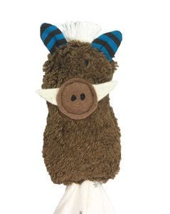 Pat und Patty Personalisiertes Schmusetuch/ Schnuffeltuch , Greifling "Wildschwein" ,Farbe : braun, 100 % Baumwolle-kbA von Pat und Patty
