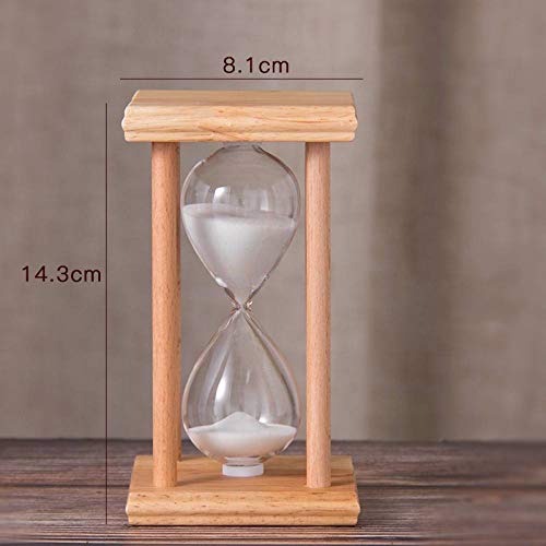 PatTheBot Sanduhren,Moderner Quadratischer Holzrahmen 5/10/15/30/45/60 Minute Sandglas,Weißer Sand Sand Zeit Für Küchenschule Sanduhr Zähler Desktop Tee Timer Kreatives Geschenk Home Decoration,30Min von LeDiYouGou