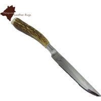 Set Di 6 Coltelli Da Bistecca Vero Corno Cervo-Set Von Steakmessern Mit Echtem Hirschgeweih-Set Steakmesser Hirschgeweih von PatagoniaLeatherRugs