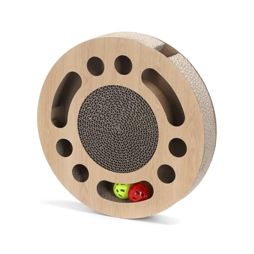 Kratzbaum für Katzen, rund, 2-in-1, mit Sisaloberfläche und Spielfläche, ideal zum Kratzen und Unterhalten Ihrer Haustiere. von Patapalooza