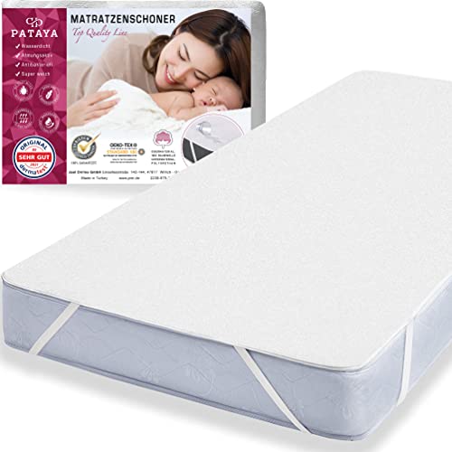 PATAYA Matratzenschoner 160x200 – wasserdichte Matratzenauflage, sowie eine inkontinenzauflage, Matratzenschutz wasserdicht, inkontinenzunterlage waschbar (160x200 cm) White von Pataya
