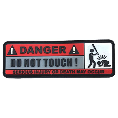 Danger Do Not Touch Rot PVC Klett Emblem Abzeichen Patch von Patch Nation