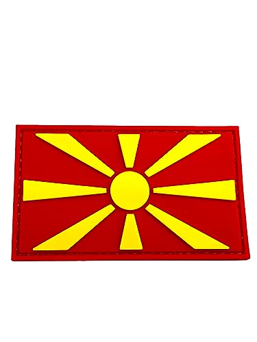 Mazedonien Mazedonische Flagge Taktische Airsoft PVC Moral Cosplay Patch (rot) von Patch Nation