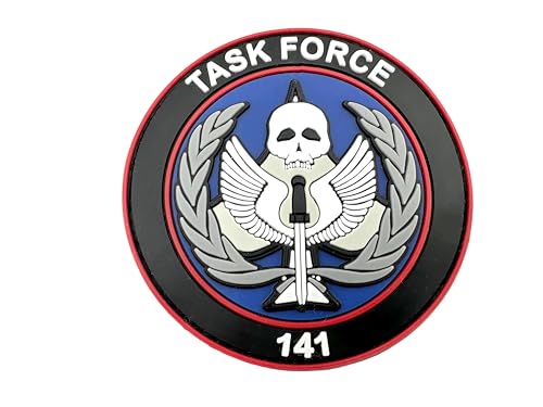 Task Force 141 Black Operative PVC Airsoft Paintball Cosplay Patch (Blau Rot) von Patch Nation