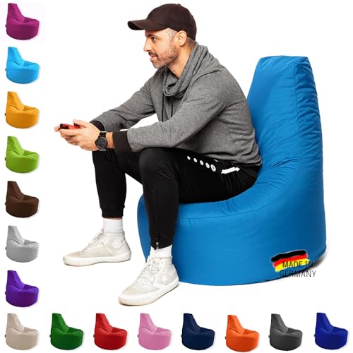 PATCH HOME Patchhome Gamer Kissen Lounge Kissen Sitzsack Sessel Sitzkissen In & Outdoor geeignet fertig befüllt | Königsblau - Ø 80cm x Höhe 90cm - in 2 Größen und 25 Farben von PATCH HOME