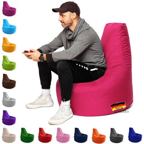 PATCH HOME Patchhome Gamer Kissen Lounge Kissen Sitzsack Sessel Sitzkissen In & Outdoor geeignet fertig befüllt | Rosa- Ø 80cm x Höhe 90cm - in 2 Größen und 25 Farben von PATCH HOME