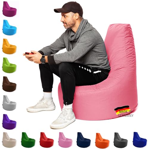 PATCH HOME Patchhome Gamer Kissen Lounge Kissen Sitzsack Sessel Sitzkissen In & Outdoor geeignet fertig befüllt | Altrosa - Ø 80cm x Höhe 90cm - in 2 Größen und 25 Farben von PATCH HOME