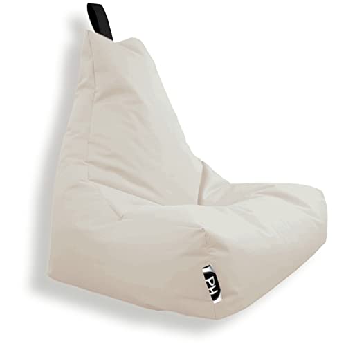 PATCH HOME Patchhome Lounge Sessel XL Gamer Sessel Sitzsack Sessel Sitzkissen In & Outdoor geeignet fertig befüllt | XL - Creme - in 2 Größen und 25 Farben von PATCH HOME