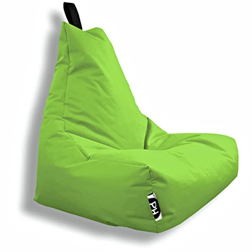 PATCH HOME Patchhome Lounge Sessel XL Gamer Sessel Sitzsack Sessel Sitzkissen In & Outdoor geeignet fertig befüllt | XL - Kiwi - in 2 Größen und 25 Farben von PATCH HOME