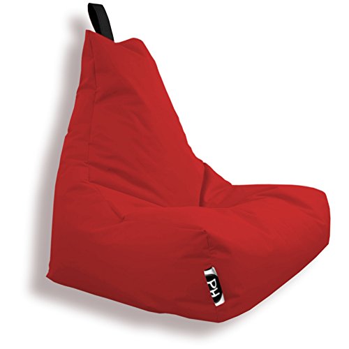 PATCH HOME Patchhome Lounge Sessel XL Gamer Sessel Sitzsack Sessel Sitzkissen In & Outdoor geeignet fertig befüllt | XL - Rot - in 2 Größen und 25 Farben von PATCH HOME