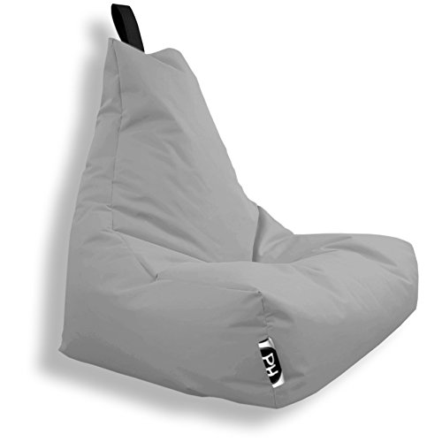 PATCH HOME Patchhome Lounge Sessel XXL Gamer Sessel Sitzsack Sessel Sitzkissen In & Outdoor geeignet fertig befüllt | XXL - Grau - in 2 Größen und 25 Farben von PATCH HOME