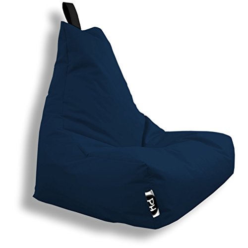 PATCH HOME Patchhome Lounge Sessel XXL Gamer Sessel Sitzsack Sessel Sitzkissen In & Outdoor geeignet fertig befüllt | XXL - Marine - in 2 Größen und 25 Farben von PATCH HOME