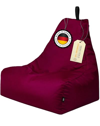 PATCH HOME Patchhome Lounge Sessel XXL Gamer Sessel Sitzsack Sessel Sitzkissen In & Outdoor geeignet fertig befüllt | XXL - Weinrot - in 2 Größen und 25 Farben von PATCH HOME