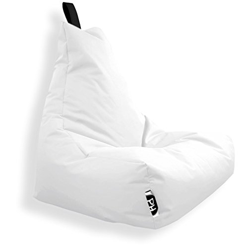 PATCH HOME Patchhome Lounge Sessel XXL Gamer Sessel Sitzsack Sessel Sitzkissen In & Outdoor geeignet fertig befüllt | XXL - Weiß - in 2 Größen und 25 Farben von PATCH HOME
