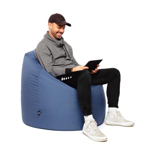 PATCH HOME Patchhome Sitzsack Tropfenform - Blaugrau für In & Outdoor XXL 420 Liter - mit Styropor Füllung in 25 versch. Farben und 3 Größen von PATCH HOME