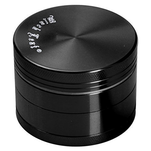 Black Leaf Alugrinder 40mm 4teilg schwarz Magnetverschluss inkl. Blechdose Grinder - Für Kräuter und Tabakwaren von Black Leaf