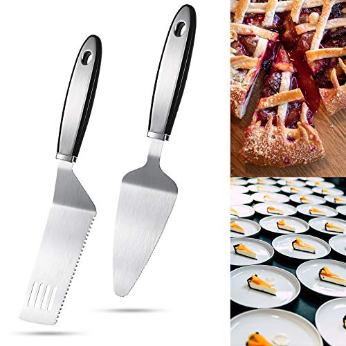 2 Stücke Edelstahl Torten Server Set KuchenschneiderGezackte Spatel Pizza Tart Dessert Slicer für Desserts Schneiden und Servieren Brownies Lasagne von Patelai