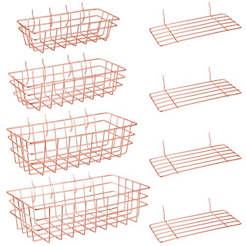 8 Stück Stecktafel-Körbe, Stecktafel-Regale, quadratischer Stil, Drahtregalkörbe, Wand-Organizer-Aufsätze für die Organisation verschiedener Werkzeuge, Werkbank-Zubehör, L, XL) von Patelai