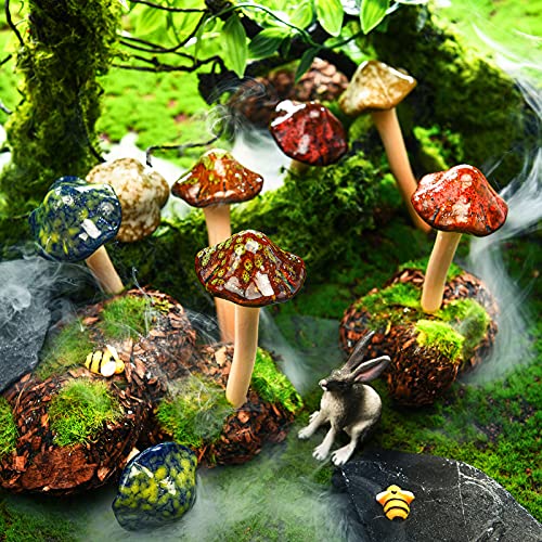 8 Stücke Keramik Pilz Figur Garten Keramik Pilz Statue Garten Topf Dekoration Rasen Ornamente für Outdoor von Patelai