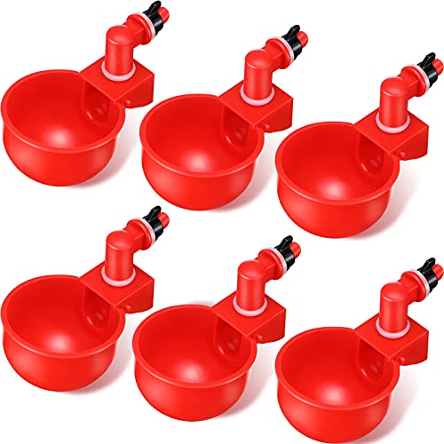 Hühner-Bewässerungsbecher Automatischer Befüller Geflügeltränke 1/8 Zoll Gewinde Bewässerung Feeder Cup für Huhn, Ente, Truthahn und mehr (6) von Patelai