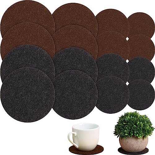 Plant Coaster Mat Reversible Round Fabric Plant Pad Mat Absorbent Waterproof Plant Tray Flower Pot Coaster Mat 4/6/8/10 Inch for Indoor Outdoor Crafts Supplies (Dark Brown, Charcoal, 16 Pieces) von Patelai