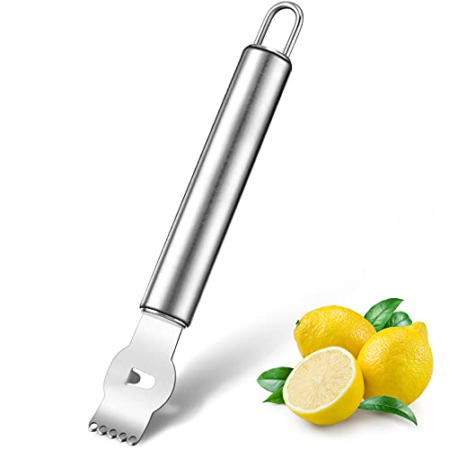 Zitronen Zester Schäler, Professioneller Zitronen Zester mit Zimt Messer Edelstahl Zitronen Scheibe für Gin Cocktails, Limetten Orangen, Küchen Werkzeug (Edelstahl Griff, 6,5 Zoll) Zitronen Zester Schäler, Professioneller Zitronen Zester mit Zimt Messer Edelstahl Zitronen Scheibe für Gin Cocktails, Limetten Orangen, Küchen Werkzeug (Edelstahl Griff, 6,5 Zoll) von Patelai