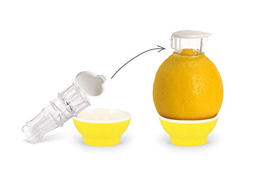 Patent-Safti Entsafter I Der originale Safti Ausgießer für Zitronen, Orangen etc. I Einfacher als jede Zitronenpresse oder Saftpresse I (Gelb) von Patent-Safti