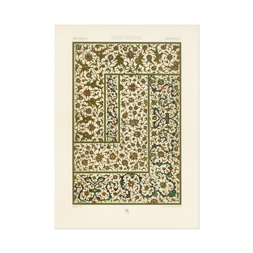 Pathos Studio Albert Racinet – Indo-Lithografie mit persischem Muster aus 'L'ornement Polychrome' 1 (Giclée Kunstdruck) 21,1 x 29,7 cm [A4] von Pathos Studio