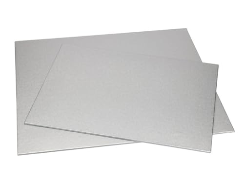 Pati-Versand Rechteckig Tortenunterlagen Silber, 40x30, 4mm von Pati-Versand