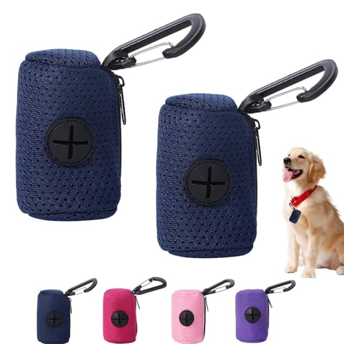 2 Stück Kotbeutelspender Für Hunde Stoff, Hundekotbeutelspender Halter Mit Karabinerhaken, Praktische Box Für Leckerli Und Kotbeutel, Hundekotbeutel-Spender Passt Jede Hundeleine Für Gassi laufens von Patifirst