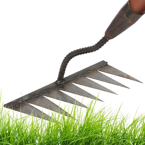 Garden Harke, Rechen Garten Unkrauthacke, Garten Unkraut Werkzeug, Gartenrechen Metall, Harke Aus Gehärtetem Karbonstahl Zum Jäten Hacken Graben Und Auflockern Von Erde?4/5/6/7 Zinken von Patifirst