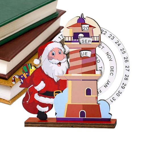 Patifirst Holz Schreibtisch Kalender | Weihnachtsdekoration Blockkalender Für Die Festtage - Tischdekoration Für Tisch Schlafzimmer Hotel Schülerzimmer Klassenzimmer Wohnung von Patifirst