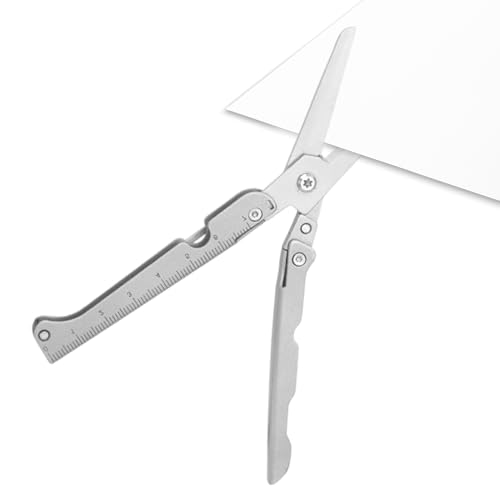 Patifirst Reiseschere - Edelstahl Klappbarer Messercutter Mit Lineal | Ergonomische Schere Für Büro Handarbeit Garten Camping Schule Kunst Studenten von Patifirst