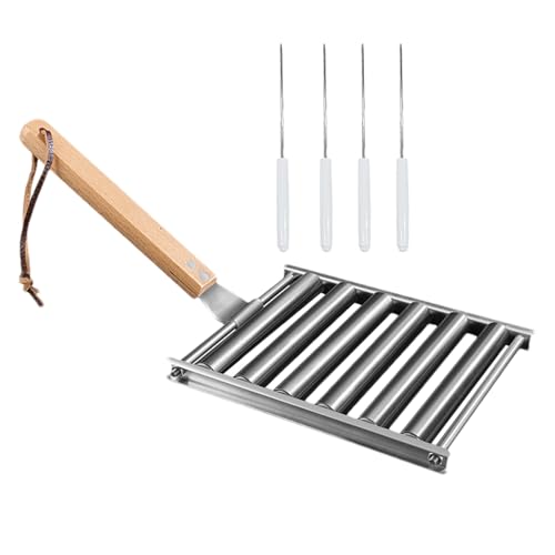 Patifirst -Roller-Ständer | BBQ Hot Dog Grillroller | Grillzubehör Aus Edelstahl Mit Holzgriff Für Camping Und Party Patifirst -Roller-Ständer | BBQ Hot Dog Grillroller | Grillzubehör Aus Edelstahl Mit Holzgriff Für Camping Und Party von Patifirst