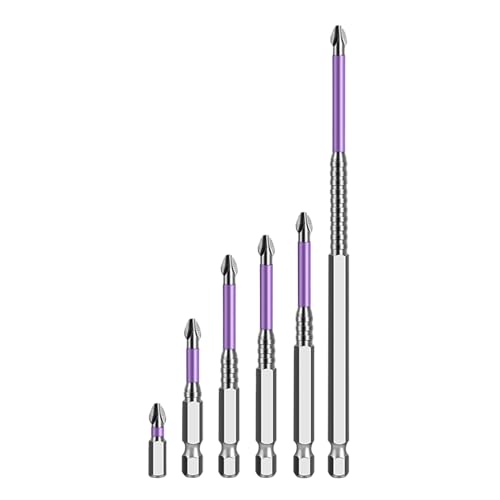 Patifirst Starker Magnet-Bohrersatz - 6-teilig Schockfeste Bits-Spitzen,Stoßfeste Bohrer Für Bau KFZ Sanitär Elektro Metallbearbeitung Wartung Möbel Dachmontage von Patifirst
