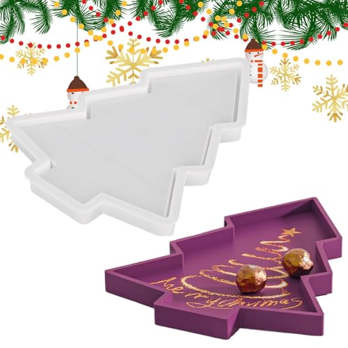 Patifirst Weihnachtsformen für Harz - 18x14 cm Weihnachtsbaum Silikonform Backform Gießform | Plattenform für Kleinteile Tischdekoration Festliches Zuhause Deko von Patifirst