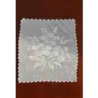 Häkelkissen, Handgemachtes Dekokissen, French Style, Provinziell, Blumen, Weiß, Häkeln Kissen, Handgemacht, Blumen von PatinaGermany