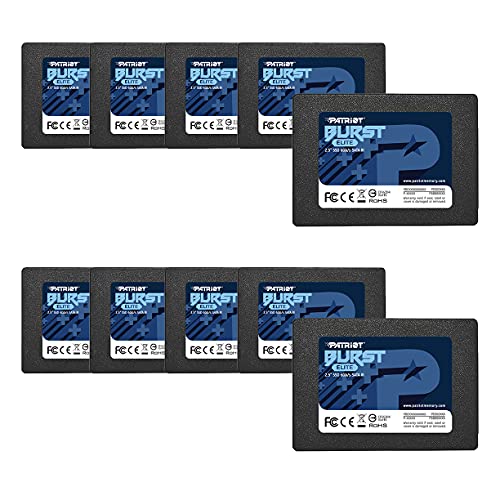 Patriot Memory Burst Elite 120GB Pack 10 Stück SSD Solid State Drive SATA 3 2,5" Interner 6 Gbps von Patriot Memory