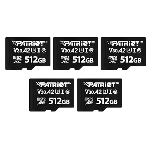 Patriot VX-Serie 512 GB Micro SDXC V30 A2 UHS-I U3 4K UHD Speicherkarte 5er Pack - PSF512GVX32MCX5 von Patriot Memory