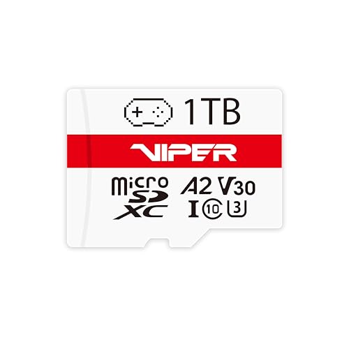 Patriot Memory Viper Gaming Series 1TB Micro SDXC V30 A2 UHS-I U3 4K UHD Speicherkarte PV1TBGM32MCX - Kompatibel mit Nintendo Switch 1/Steam Deck/ASUS ROG Ally/GoPro/Insta360/DJI Kameras und Drohnen von Patriot Memory